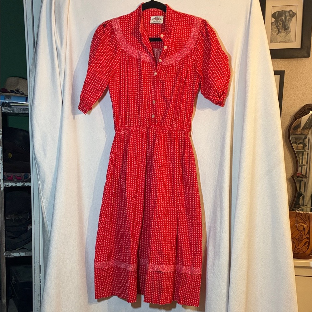 Red Vintage Prairie Women's Dress